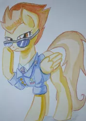 Size: 3071x4335 | Tagged: artist needed, safe, derpibooru import, spitfire, pencil drawing, picture, sergeant, traditional art, wonderbolts uniform