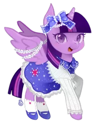 Size: 1452x1879 | Tagged: safe, artist:gomhoren, derpibooru import, twilight sparkle, twilight sparkle (alicorn), alicorn, pony, clothes, cute, dress, female, mare, pixiv, simple background, solo, transparent background, twiabetes