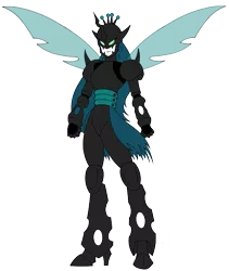 Size: 845x1000 | Tagged: artist:combatkaiser, crossover, derpibooru import, digimon, digimonized, ladydevimon, queen chrysalis, safe, simple background, transparent background