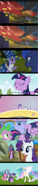 Size: 616x2954 | Tagged: a canterlot wedding, a dog and pony show, basil, caption, comic, derpibooru import, dragon, dragonshy, edit, edited screencap, friendship is magic, keep calm and flutter on, luna eclipsed, meme, pinkie pie, princess celestia, princess luna, rainbow dash, rarity, safe, screencap, screencap comic, shining armor, spike, the crystal empire, twilight alias, twilight sparkle, youtube caption, youtube caption compilation