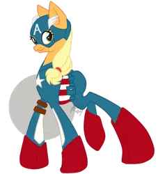 Size: 596x655 | Tagged: applejack, artist:ponyavengers, captain america, derpibooru import, safe, solo