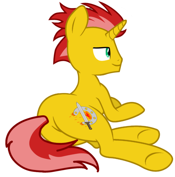 Size: 2003x2022 | Tagged: suggestive, derpibooru import, oc, oc:ember flare, unofficial characters only, pony, unicorn, bedroom eyes, body, cutie mark, ears, green eyes, large butt, male, mane, plot, simple background, smiling, solo, solo male, stallion, tail, the ass was fat, transparent background, yellow