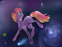 Size: 1024x768 | Tagged: safe, artist:rflzqt, derpibooru import, oc, oc:wishful thinking, unofficial characters only, earth pony, pony, female, galaxy, mare, space