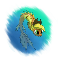 Size: 1313x1307 | Tagged: applejack, derpibooru import, fish, fishified, safe, solo, species swap, underwater