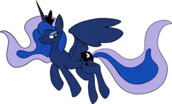 Size: 1024x622 | Tagged: artist:scraleos, derpibooru import, princess luna, safe, simple background, smiling, solo, transparent background