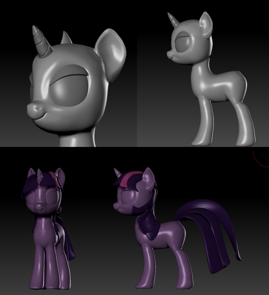 Size: 1351x1480 | Tagged: safe, artist:3d thread, derpibooru import, twilight sparkle, pony, /mlp/, 3d, 3d model, base, blender, solo, wip, zbrush