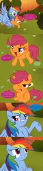 Size: 825x3297 | Tagged: artist:frist44, cheerilee-s-chalkboard, comic, derpibooru import, fluffy, rainbow dash, safe, scootacurse, scootaloo, tumblr