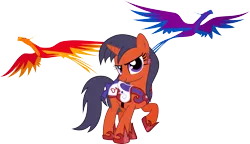 Size: 3057x1763 | Tagged: safe, artist:kaylathehedgehog, derpibooru import, ponified, night phoenix, phoenix, pony, unicorn, bow, ear piercing, female, hino rei, mare, piercing, sailor mars, sailor moon, simple background, tail bow, transparent background, vector