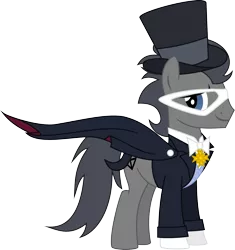 Size: 1787x1901 | Tagged: artist:kaylathehedgehog, chiba mamoru, darien shields, derpibooru import, ponified, safe, sailor moon, simple background, solo, transparent background, tuxedo mask, vector