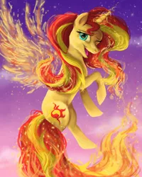 Size: 1024x1280 | Tagged: safe, artist:dangerblaze, derpibooru import, sunset shimmer, phoenix, pony, my past is not today, cute, fiery shimmer, fiery wings, fire, happy, shimmerbetes, smiling, solo, sunset phoenix, wink