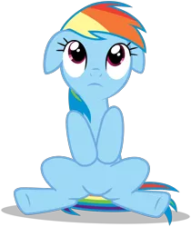 Size: 1620x1926 | Tagged: safe, artist:jp, derpibooru import, rainbow dash, tanks for the memories, cute, dashabetes, floppy ears, simple background, sitting, solo, svg, transparent background, vector