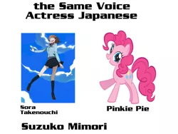 Size: 800x600 | Tagged: derpibooru import, digimon, digimon adventure tri, exploitable meme, meme, pinkie pie, safe, same voice actor, sora takenouchi, suzuko mimori