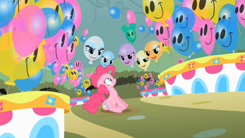 Size: 1281x720 | Tagged: safe, derpibooru import, screencap, pinkie pie, the return of harmony, balloon, solo