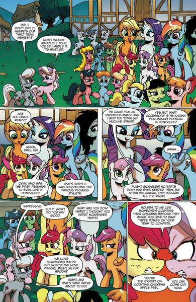 Size: 624x960 | Tagged: amy anderson, apple bloom, applejack, archie andrews, artist:ponygoddess, betty cooper, blossom (powerpuff girls), bubbles (powerpuff girls), buttercup (powerpuff girls), curly howard, cutie mark crusaders, derpibooru import, diamond tiara, idw, kino makoto, larry fine, lita kino, mizuno ami, moe howard, oc, oc:sappho, ponified, preview, rainbow dash, rarity, safe, sailor mercury, sailor moon, scootaloo, serena tsukino, silver spoon, spoiler:comicff16, sweetie belle, the powerpuff girls, the three stooges, tsukino usagi, veronica lodge