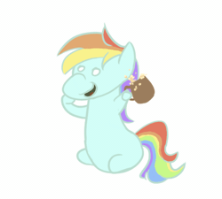 Size: 500x450 | Tagged: animated, artist:liracrown, blinking, cider, cider dash, derpibooru import, happy, mug, part of a set, rainbow dash, safe, shaking, simple background, sitting, smiling, solo, spill, white background