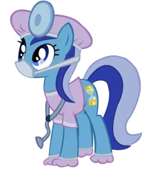 Size: 576x648 | Tagged: clothes, costume, dentist, derpibooru import, head mirror, luna eclipsed, minuette, nightmare night, safe, simple background, solo, surgical mask, transparent background, vector