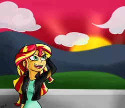 Size: 1500x1300 | Tagged: safe, artist:novaspark, derpibooru import, sunset shimmer, equestria girls, my past is not today, solo