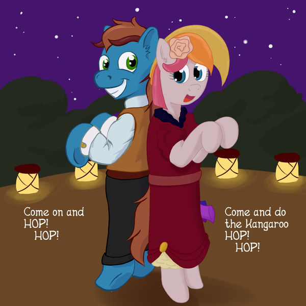 Size: 1280x1280 | Tagged: safe, artist:ambrosebuttercrust, artist:hazzdawg, derpibooru import, toola roola, oc, oc:spades, pony, ask toola roola, ask, bipedal, clothes, dress, g3, tumblr