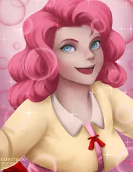 Size: 773x1000 | Tagged: artist:elekitelik, derpibooru import, human, humanized, pinkie pie, safe, solo