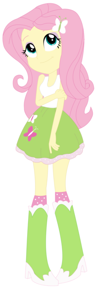 Size: 1263x3613 | Tagged: safe, artist:sketchmcreations, derpibooru import, fluttershy, equestria girls, rainbow rocks, big grin, clothes, daydream, inkscape, shine like rainbows, simple background, skirt, solo, transparent background, vector