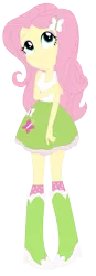 Size: 1263x3613 | Tagged: safe, artist:sketchmcreations, derpibooru import, fluttershy, equestria girls, rainbow rocks, big grin, clothes, daydream, inkscape, shine like rainbows, simple background, skirt, solo, transparent background, vector