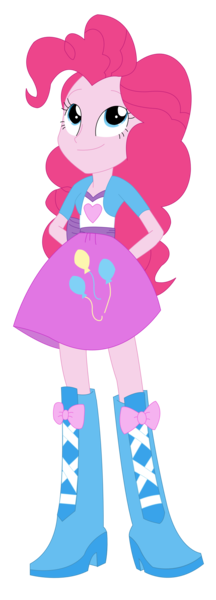 Size: 1403x3903 | Tagged: safe, artist:sketchmcreations, derpibooru import, pinkie pie, equestria girls, rainbow rocks, boots, clothes, hands behind back, inkscape, shine like rainbows, simple background, skirt, solo, transparent background, vector