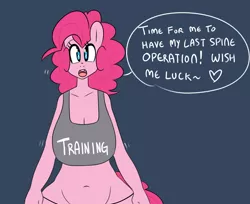 Size: 1280x1047 | Tagged: anthro, artist:somescrub, belly button, breasts, busty pinkie pie, clothes, derpibooru import, female, hugtastic pinkie pie, midriff, pinkie pie, suggestive, tanktop, tumblr, wide hips