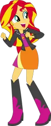 Size: 2592x6406 | Tagged: safe, artist:sketchmcreations, derpibooru import, sunset shimmer, equestria girls, rainbow rocks, absurd resolution, boots, clothes, inkscape, leather jacket, simple background, skirt, solo, transparent background, vector