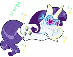 Size: 2143x1669 | Tagged: artist:riisusparkle, derpibooru import, rarity, safe, sleeping, sleep mask, solo