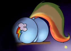 Size: 1625x1161 | Tagged: safe, artist:captainpudgemuffin, derpibooru import, rainbow dash, pegasus, pony, butt, butt only, dock, plot, rainbutt dash, solo, the ass was fat