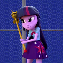 Size: 1000x1000 | Tagged: safe, artist:3d thread, artist:creatorofpony, derpibooru import, twilight sparkle, equestria girls, /mlp/, 3d, 3d model, blender, clothes, costanza face, ishygddt, meme, scepter, seinfeld, skirt, solo, twilight scepter