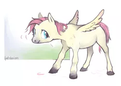 Size: 1241x878 | Tagged: artist:spectralunicorn, blank flank, blind bag fluttershy, derpibooru import, fluttershy, manecut, safe, short hair, short mane, solo