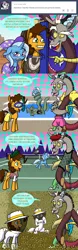 Size: 1280x4081 | Tagged: safe, artist:grandpalove, derpibooru import, cheese sandwich, discord, trixie, bee, octopus, pony, squid, unicorn, ask trixie and cheese, anvil, comic, eyelashes, female, floppy ears, frown, grin, gritted teeth, mare, open mouth, running, smiling, snorkel, tentacles, tumblr, wide eyes