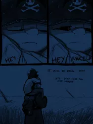 Size: 960x1280 | Tagged: anthro, artist:gordonfreeguy, bird, clothes, comic:chistilishe, derpibooru import, dialogue, donkey, grimdark, helmet, male, monochrome, oc, telephone pole, uniform, unofficial characters only, war