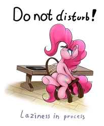 Size: 2300x2800 | Tagged: artist:madacon, chair, derpibooru import, desk, i have done nothing productive all day, lazy, pinkie pie, safe, solo, stylus, tablet, tablet pen