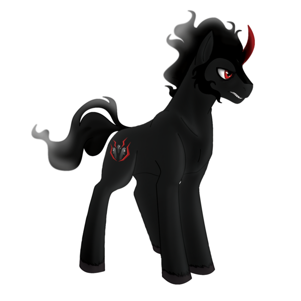 Size: 1440x1440 | Tagged: safe, artist:wolfstar04, derpibooru import, king sombra, pony, unicorn, cloven hooves, colored horn, curved horn, cutie mark, helmet, horn, image, king sideburns, male, missing accessory, png, simple background, solo, sombra horn, sombra's cutie mark, transparent background