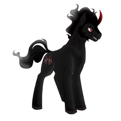 Size: 1440x1440 | Tagged: safe, artist:wolfstar04, derpibooru import, king sombra, pony, unicorn, cloven hooves, colored horn, curved horn, cutie mark, helmet, horn, image, king sideburns, male, missing accessory, png, simple background, solo, sombra horn, sombra's cutie mark, transparent background