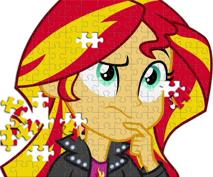 Size: 1296x1080 | Tagged: safe, derpibooru import, edit, edited screencap, screencap, sunset shimmer, equestria girls, rainbow rocks, jigsaw puzzle, puzzle, solo