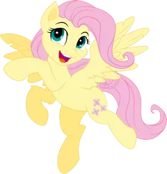 Size: 3314x3451 | Tagged: .ai available, artist:illumnious, artist:kp-shadowsquirrel, cheek fluff, cute, derpibooru import, fluttershy, flying, happy, open mouth, safe, shyabetes, simple background, solo, transparent background, vector
