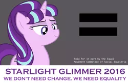 Size: 767x500 | Tagged: safe, artist:drpain, derpibooru import, starlight glimmer, pony, unicorn, the cutie map, antagonist, equality, propaganda, socialism, solo, stalin glimmer