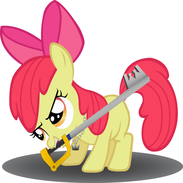 Size: 5269x5253 | Tagged: absurd resolution, apple bloom, artist:agryx, derpibooru import, keyblade, kingdom hearts, kingdom key, safe