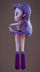 Size: 1024x1820 | Tagged: suggestive, artist:creatorofpony, artist:thebronymarines, derpibooru import, rarity, equestria girls, 3d, 3d model, ass, blender, butt, clothes, commando, female, image, no panties, nudity, png, skirt, skirt lift, solo, solo female