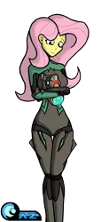 Size: 1508x3320 | Tagged: safe, artist:az-derped-unicorn, derpibooru import, fluttershy, equestria girls, clothes, crossover, humanized, nyx (warframe), solo, video game, warframe