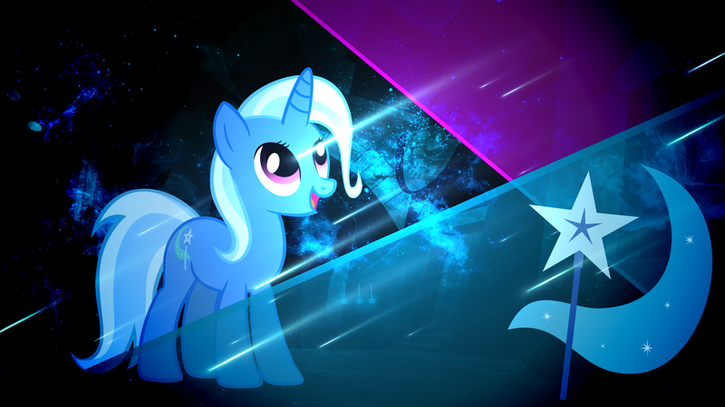 Size: 1920x1080 | Tagged: safe, artist:hawk9mm, artist:meteor-venture, artist:theaceofspadez, derpibooru import, trixie, pony, unicorn, cute, cutie mark, female, mare, space, vector, wallpaper