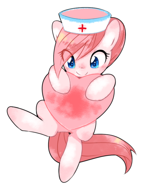 Size: 671x867 | Tagged: safe, artist:30clock, derpibooru import, nurse redheart, earth pony, pony, adoredheart, cute, female, heart, heartabetes, mare, simple background, smiling, solo
