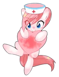 Size: 671x867 | Tagged: safe, artist:30clock, derpibooru import, nurse redheart, earth pony, pony, adoredheart, cute, female, heart, heartabetes, mare, simple background, smiling, solo