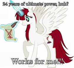 Size: 850x782 | Tagged: contract, deal with the devil, derpibooru import, faust, faustian pact, faustus, image macro, lauren faust, lucifer, meme, oc, oc:fausticorn, ponified, semi-grimdark, this will end in tears