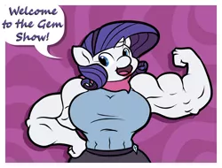 Size: 1050x800 | Tagged: anthro, artist:glux2, breasts, busty rarity, derpibooru import, female, flexing, muscles, rarity, ripped rarity, safe, solo