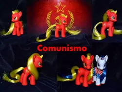 Size: 960x720 | Tagged: artist:soulren, brushable, cold war unicorns, communism, custom, derpibooru import, irl, must crush capitalism, oc, oc:comunismo, oc:libertad, photo, safe, soviet union, toy, united states, unofficial characters only