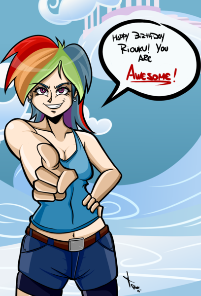 Size: 1279x1880 | Tagged: safe, artist:frankaraya, derpibooru import, rainbow dash, human, humanized, solo